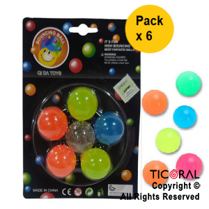 PELOTA SALTARINA x 6 UNIDADES